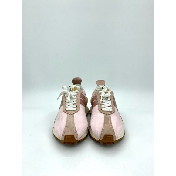 Lanvin Womens Pink Platform Lace-Up Sneakers Size 38 Casual Stylish Shoes With R - Picture 6 of 8